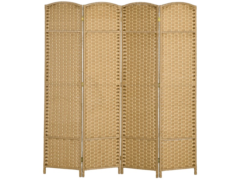  Paravent interieur en bois 4 panneaux 160 x 170 cm séparateur de pièce pliable pour salon, naturel, chambre à coucher  - Conforama B