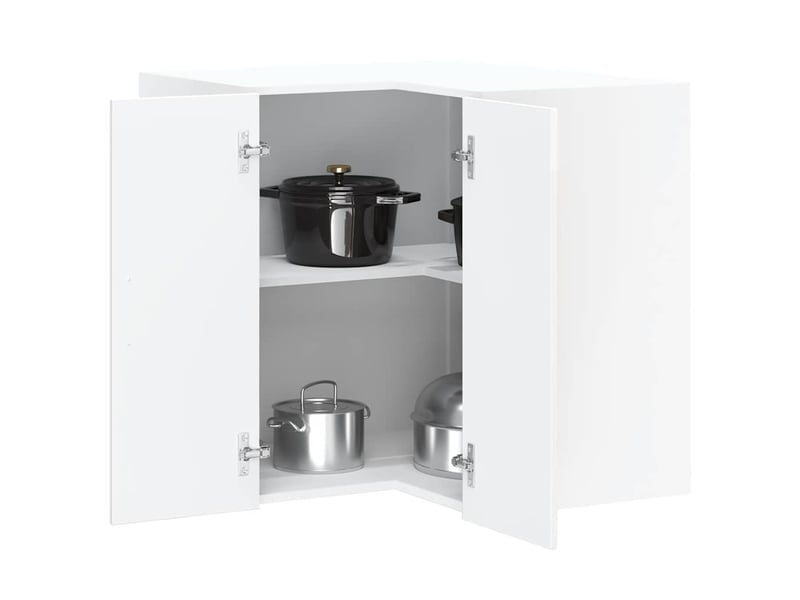  Meuble de rangement, armoire murale d'angle de cuisine kalmar blanc brillant  - Conforama B