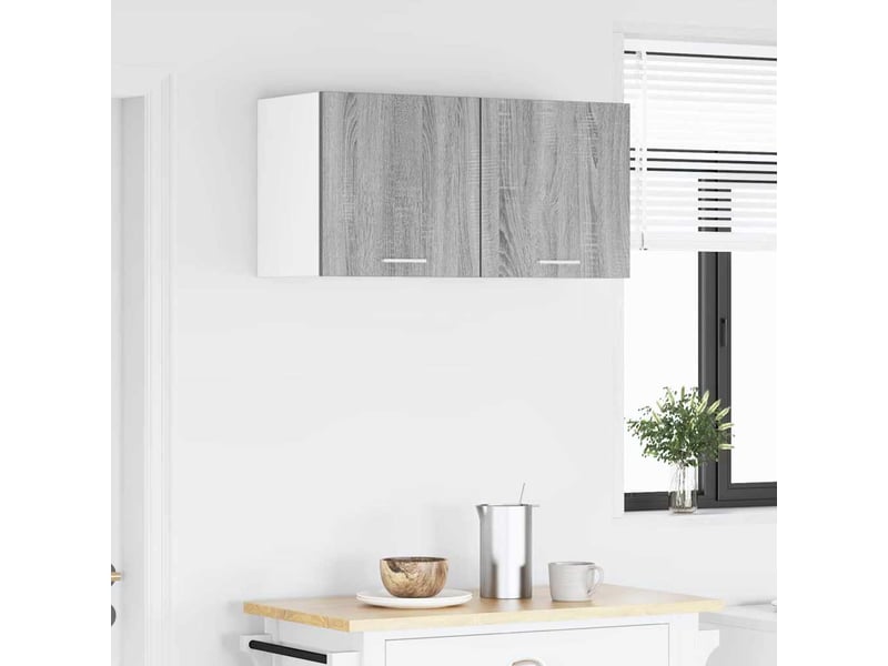  Armoire suspendue 2 pcs gris sonoma et blanc bois d'ingénierie shl1681  - Conforama D