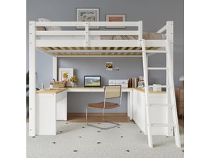 Lit mezzanine 140x200 cm <strong>OKWISH</strong>  <strong></strong> coloris bicolore