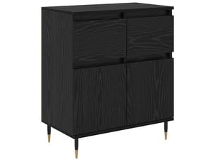 Buffet - bahut - meuble de rangement chêne noir 60 x 35 x 70 cm bois d'ingénierie et fer