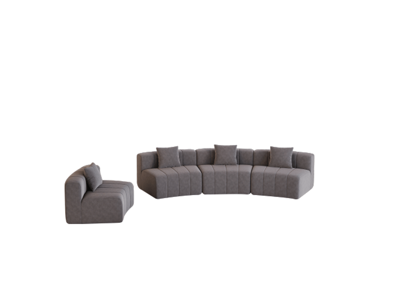 Canapé de salon, canapé pour séjour, en chenille, forme incurvée, pour salon, chambre, mobilier pour espace de vie, bureau - Conforama B