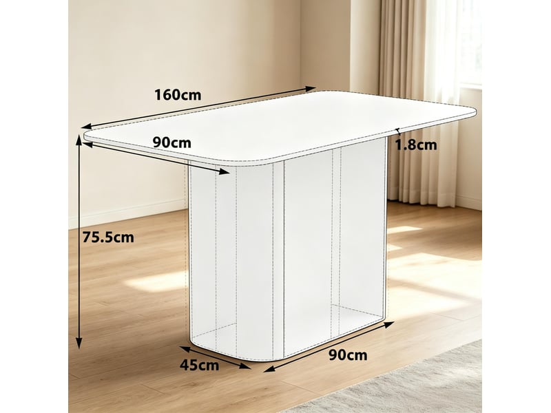  Table à manger 160x90 cm rectangulaire mdf bois  - Conforama E