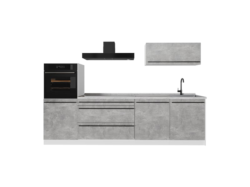 Vicco cuisine, bétonblanc, 280cm plan de travail marbre - Conforama A