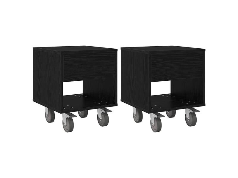 Table de chevet 2 pièces chêne noir 40,5 x 40 x 48 cm - Conforama A