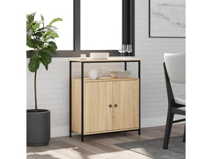 Buffet cuisine, meuble de rangement, commode chêne sonoma 70x30x80 cm bois d'ingénierie shl8461