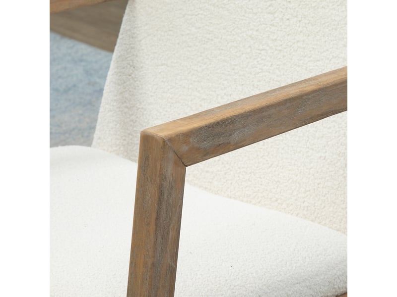  Fauteuil à bascule 60 x 81 x 71 cm crème, polyester et bois, assise rembourrée avec accoudoirs  - Conforama E