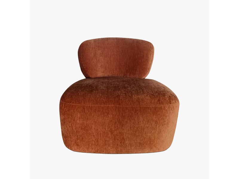 Fauteuil pivotant en tissu terracotta - Conforama A