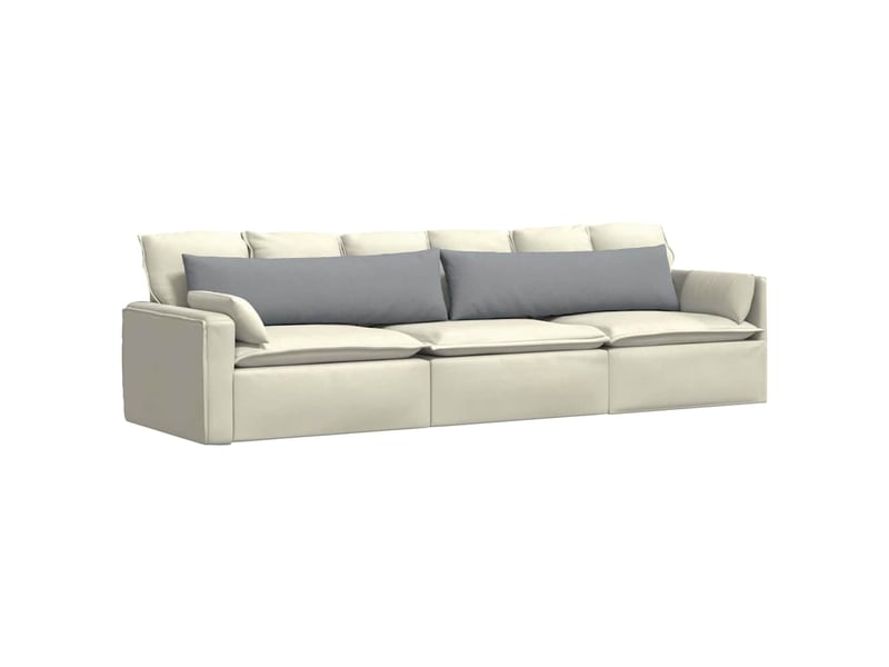  Lot de 2 coussins de canapé, coussins décoratifs tissu gris clair 145 x 40 cm cf58834  - Conforama C