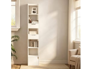 Bibliotheque coloris blanc 6 étagère(s) <strong>FLORAGRACE</strong> <strong></strong> - 24 cm x 181 cm