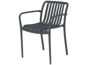 Lot de 4 chaises de jardin empilables avec accoudoirs gris foncé 55 x 58,5 x 81,5 cm