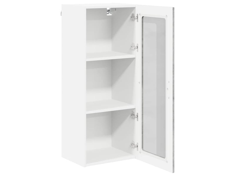  Meuble mural de cuisine, cabinet en verre mural gris béton 40x31x100cm shl2050  - Conforama E