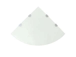 Étagère d'angle murale, étagère de coin avec supports chromés verre blanc 45 x 45 cm cf41420