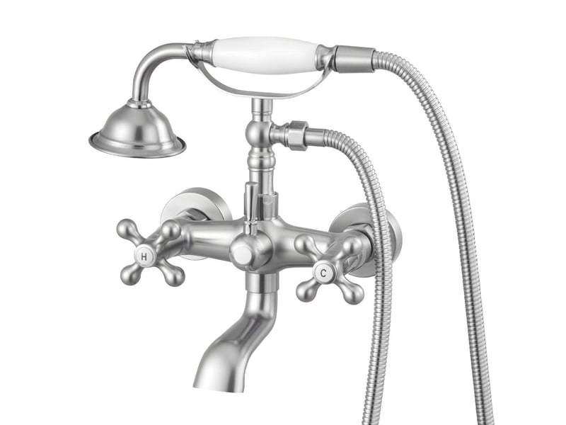  Robinet de baignoire à fixation murale 088 en laiton chromé collection erymanthe  - Conforama A