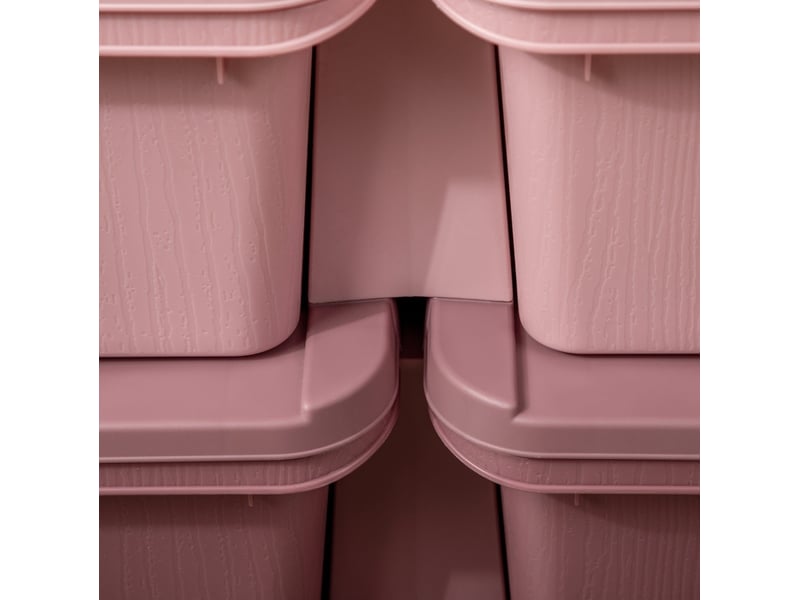  Meuble de rangement enfant 75 x 37 x 56,5 cm rose en plastique, 6 bacs amovibles pour jouets et vêtements  - Conforama E