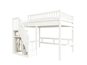 Lit mezzanine 140x200 cm <strong>HAVRYA</strong>  <strong></strong> coloris blanc