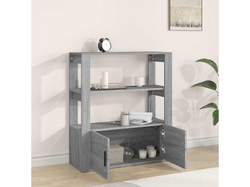  Buffet - bahut - meuble de rangement sonoma gris 80x30x90 cm bois d'ingénierie  - Conforama C