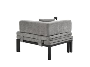 Fauteuil convertible, en velours, coloris gris clair, l176 x p81 x h64 cm, structure robuste, assise confortable