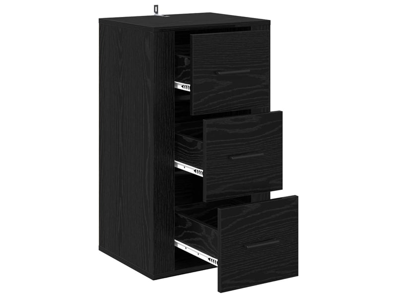  Buffet - bahut - meuble de rangement chêne noir 40 x 33 x 70 cm bois d'ingénierie  - Conforama E
