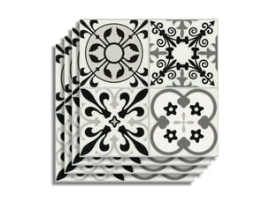 Crédence adhésive murale 3d motifs carreaux de ciment 4 pièces 25x25 cm