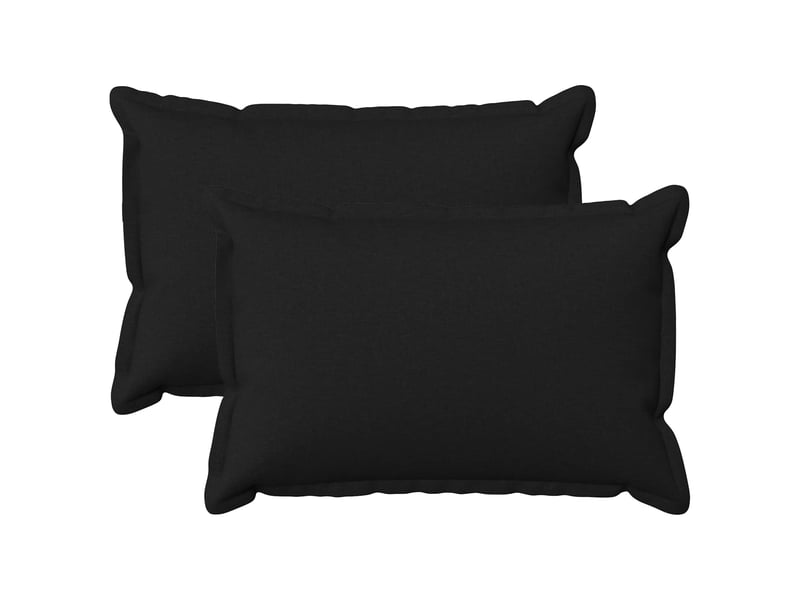 Lot de 2 coussins avec oreiller, coussins décoratifs houten noir lin synthétique cf51195  - Conforama B