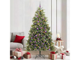Sapin de noël - arbre de noël artificiel avec branches pliables et cônes 210 cm