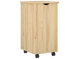 Caisson roulant de bureau marron 34 x 39 x 65,5 cm bois de pin massif
