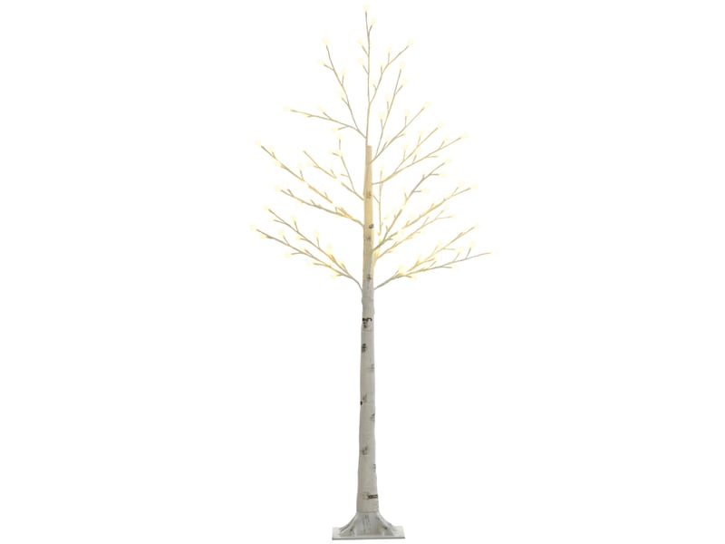  Arbre artificiel blanc avec 120 lumières led, étanchéité ip44, luminosité réglable, décoration intérieure, 20 x 20 x 150 cm.  - Conforama B