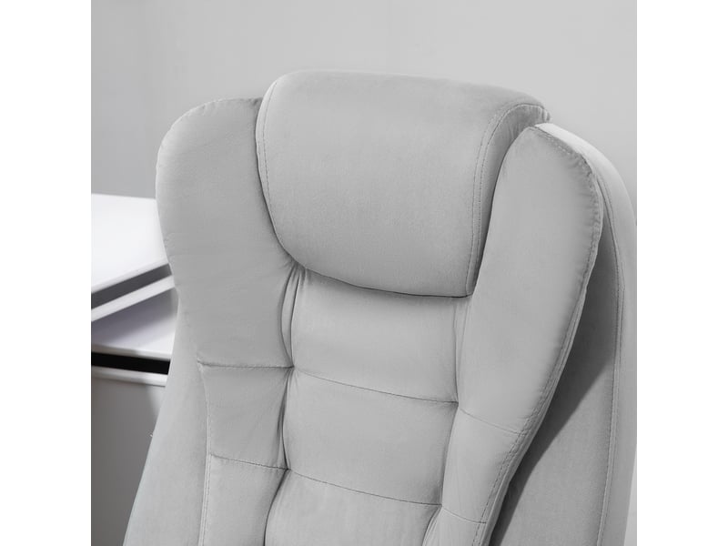 Fauteuil de bureau massant gris, chaise ergonomique chauffante, dossier inclinable à 130° pour travailler et se détendre - Conforama D