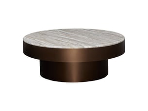 Table basse rond(e) coloris marron <strong>ATMOSPHERA CRÉATEUR D'INTÉRIEUR</strong> <strong>GRAPHITE</strong> - 80 cmx80 cm