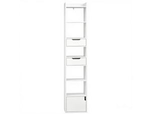 Bibliotheque coloris  blanc 6 étagère(s) WISHDOR  - 33 cm x 181 cm