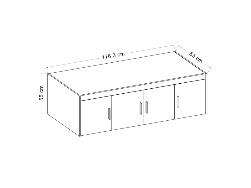  Surmeuble armoire storicos 4 portes blanc 176x55x53 cm Storicos - Conforama B