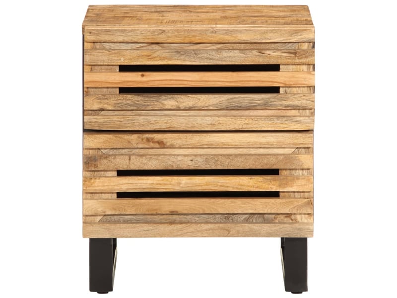  Lot de 2 tables de chevet - cabinet de chevet - table de nuit 40x34x46 cm bois massif de manguier brut  - Conforama B