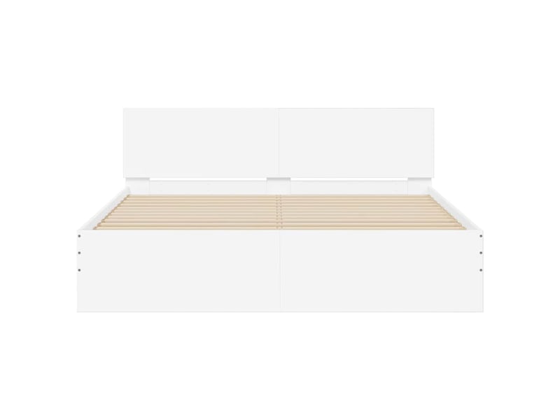  Lit double- lit adulte -  cadre de lit sans matelas blanc 150x200 cm  - Conforama D