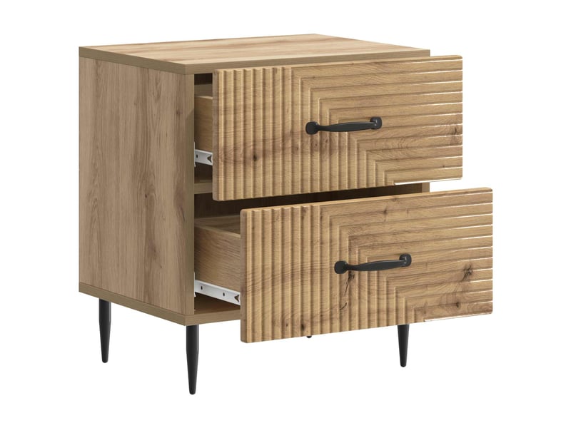  Table de chevet 2 pièces chêne artisanal 43 x 34,5 x 47,5 cm  - Conforama D