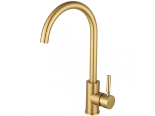 Robinet de salle de bain, mitigeur lavabo pivotant à 360°, mitigeur à bec haut, petit robinet de cuisine, or brossé