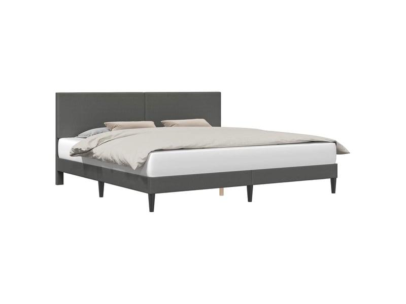  Lit double- lit adulte -  cadre de lit gris foncé 200 x 200 cm tissu en velours côtelé  - Conforama A
