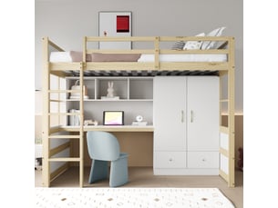 Lit mezzanine 90x200 cm <strong></strong> <strong></strong> coloris blanc