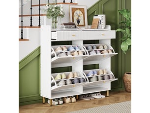 Meuble à chaussures 16 paire(s)  <strong>CHICFURN</strong>  <strong></strong> coloris blanc