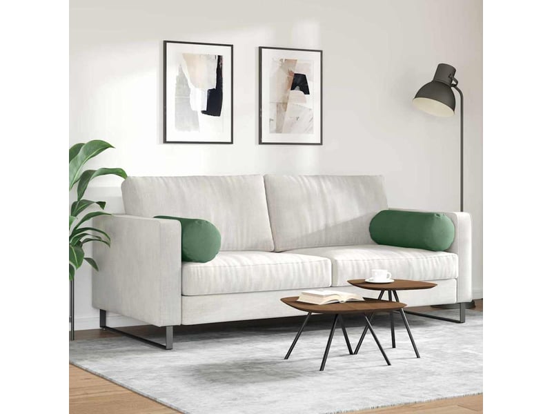  Lot de 2 coussins d'accent, coussins décoratifs, coussins lombaires vert foncé ø 25 x 70 cm cf56756  - Conforama D