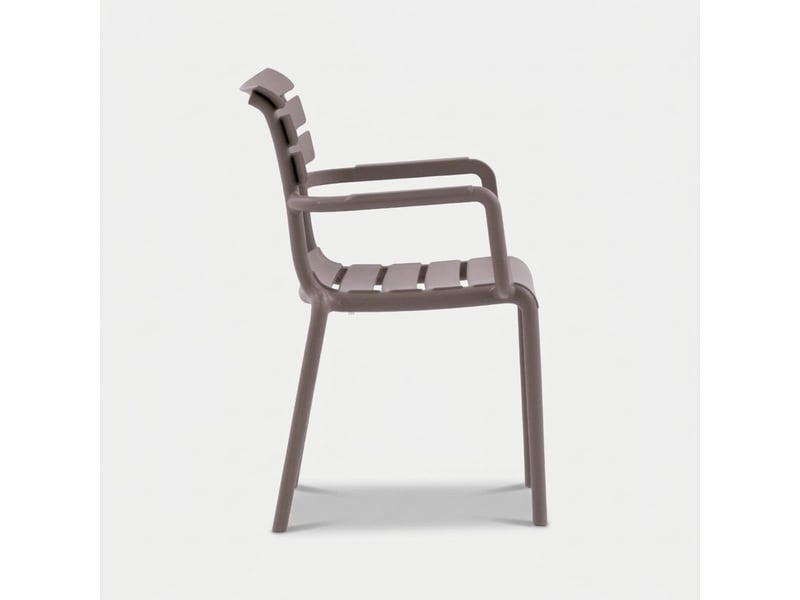  Lot de 2 fauteuils empilables pour jardin et intérieur punat - gris tourterelle  - Conforama D