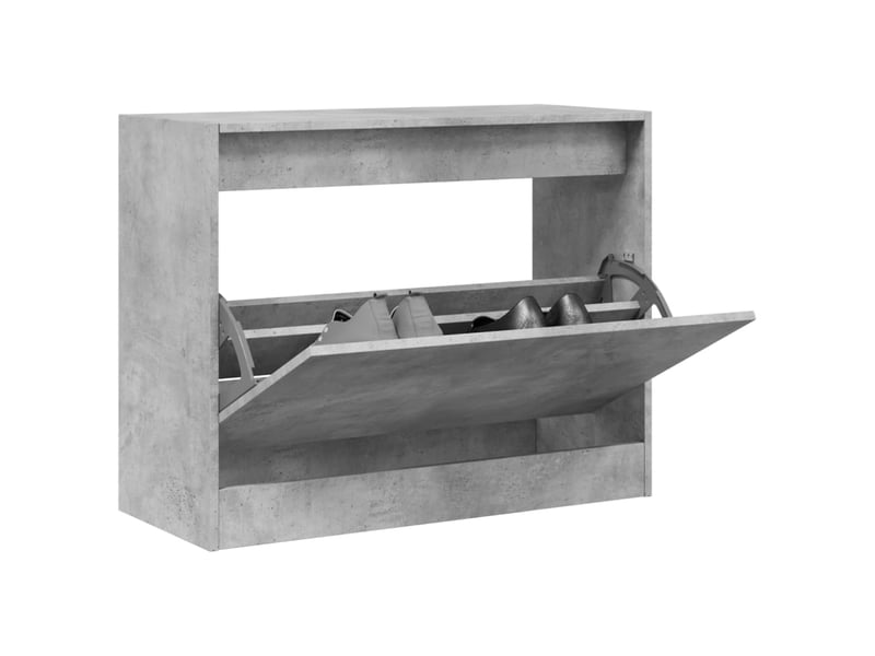  Meuble à chaussure, armoire à chaussures gris béton 80x34x63 cm bois d'ingénierie  - Conforama B