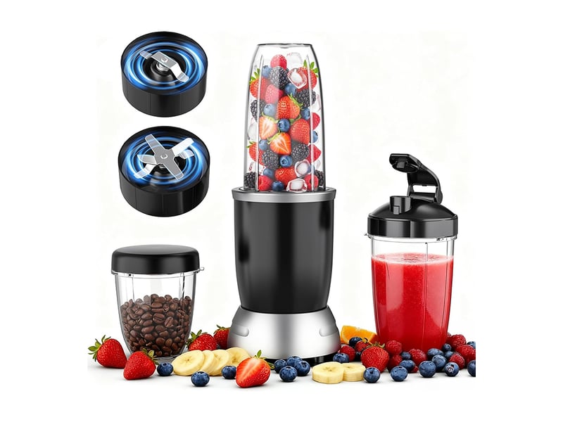  Teendow bl916ab blender mixeur 2 en 1 1000w avec broyeur à café, mixeur à jus, 6 lames inox, capacité 1100 ml  - Conforama A