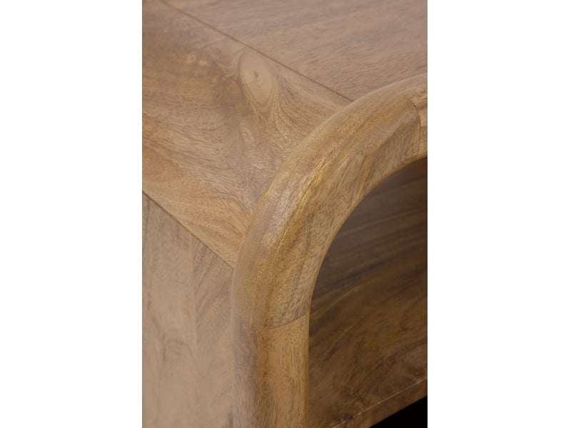  Table de chevet à 1 tiroir en bois massif de manguier  - Conforama D