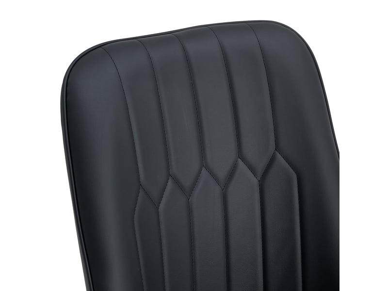  Lot de 2 chaises modernes noires simili cuir, dossier ergonomique, pieds métal – cuisine, salle à manger, chambre  - Conforama D