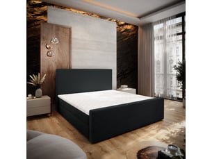 Lit avec rangement 180x200 cm <strong>MASSENO</strong> <strong></strong> coloris noir