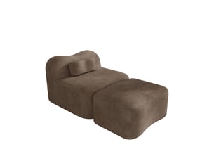 Canapé modulaire 96x167x70 cm avec pouf marron