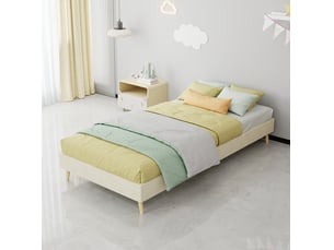 Lit simple 90x200 cm <strong>MAISENTIEL</strong>  <strong></strong> coloris beige