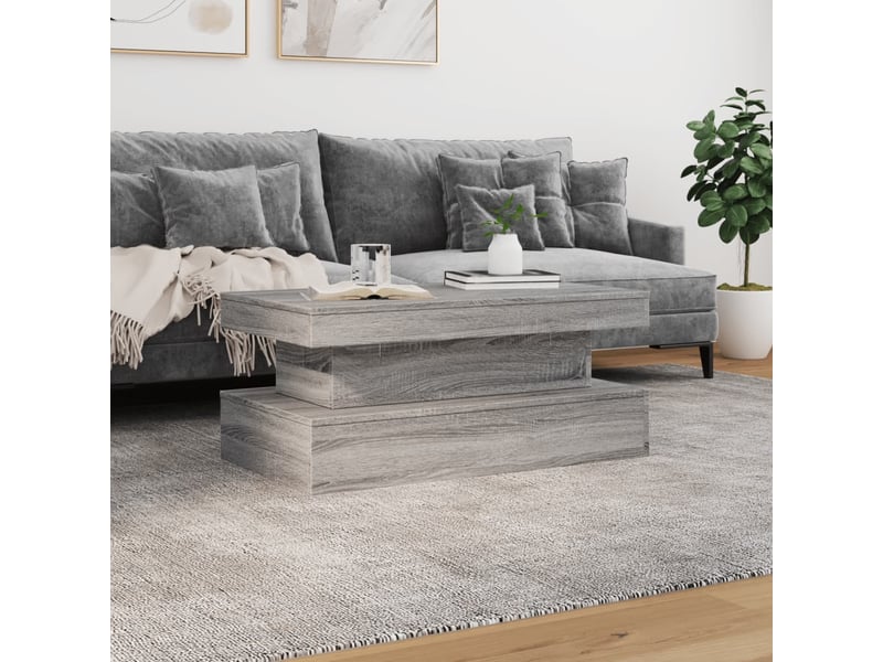  Table basse | table d'appoint salon avec lumières led gris sonoma 90x50x40 cm shl7598  - Conforama D