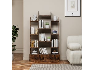 Vitrine coloris marron 2 étagère(s) <strong></strong> <strong></strong> - 86 cmx140.5 cm